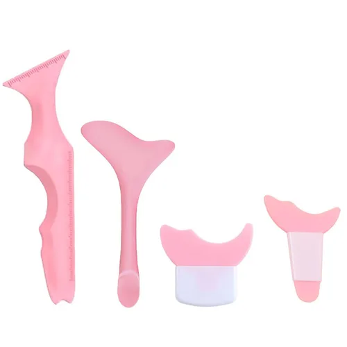 Miniatura 10 de 4 plantillas todo en uno para delineador de ojos, puntas de alas + plantillas de sombra de ojos + deflector de silicona, herramienta de guía de Azul