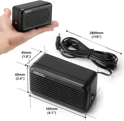 Miniatura 8 de Xiegu GY03 - Altavoz externo rectangular de 0.138 in con sonido estéreo para radio CB/móvil/jamón, transceptores HF, compatible con Xiegu X6100 G1M