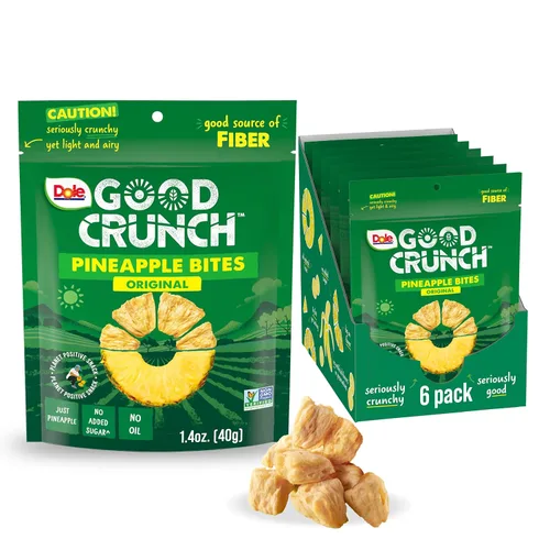 Miniatura 7 de Dole Good Crunch Piña con bocadillos de frutas secas de chile, sin gluten y bocadillo vegano, bolsas de 1.4 onzas (paquete de 6)