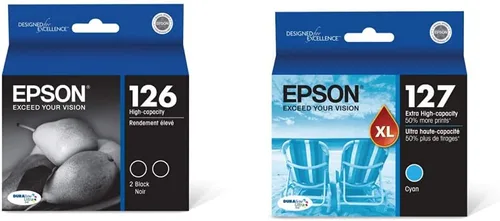 EPSON 126 DURABrite Ultra Tinta Negro Dual Cartucho Para WF-3520, WF-3530, WF-3540, WF-520, WF-545, WF-630, WF-633, WF-635, WF-645, WF-7010,