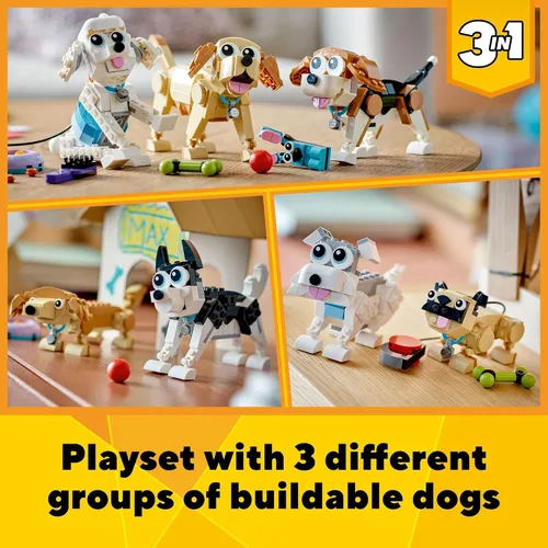 Miniatura 2 de LEGO Creator 31137 - Juguetes de construcción de perros adorables 3 en 1, juguetes de simulación para niñas y niños, a partir de 7 años
