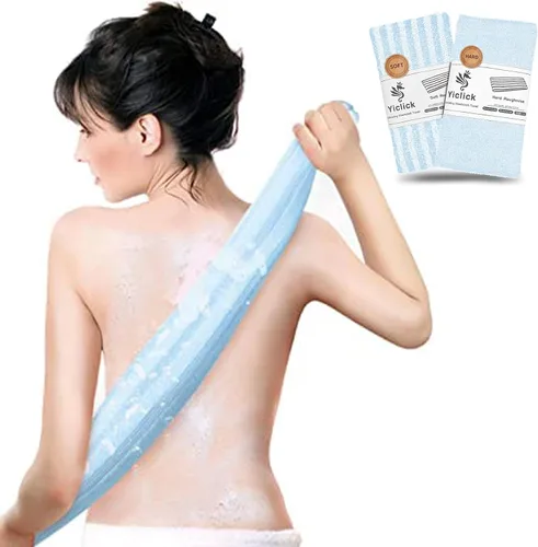 Miniatura 10 de Yiclick Exfoliante corporal, limpiador de espalda para ducha y baño, paño de lavado japonés, toalla exfoliante para hombres y mujeres, exfoliante