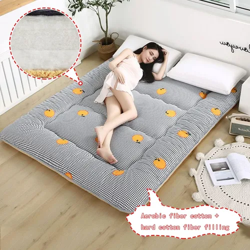 Miniatura 3 de Cubrecolchón de futón plegable japonés, colchón enrollable, colchón individual para dormir, para camping, 3.1 in de grosor, cama portátil de Negro