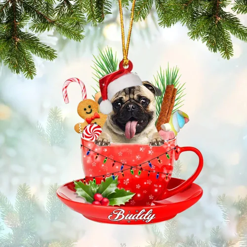 Miniatura 15 de Alaskan Malamute - Adorno acrílico personalizado para perro en taza, adorno de Navidad personalizado para perro 2023, decoración de árbol