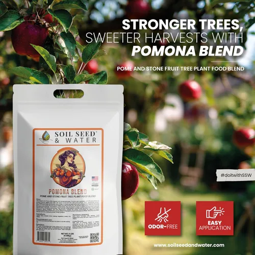 Miniatura 7 de Soil Seed & Water Fertilizante orgánico Pomona Blend - Enmienda del suelo para árboles frutales de pepita y hueso