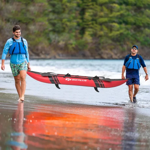 Miniatura 8 de Goplus Kayak inflable, juego de kayak para 2 personas para adultos con capacidad de peso de 507 libras, 2 remos de aluminio, asiento acolchado