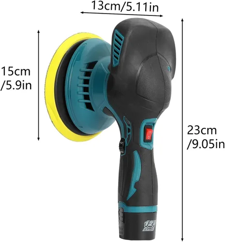 Miniatura 7 de Pulidora inalámbrica para automóvil, kit de pulidores y pulidores portátiles de automóvil de 6 pulgadas con 2 baterías de 2.0 Ah, pulidora de 6