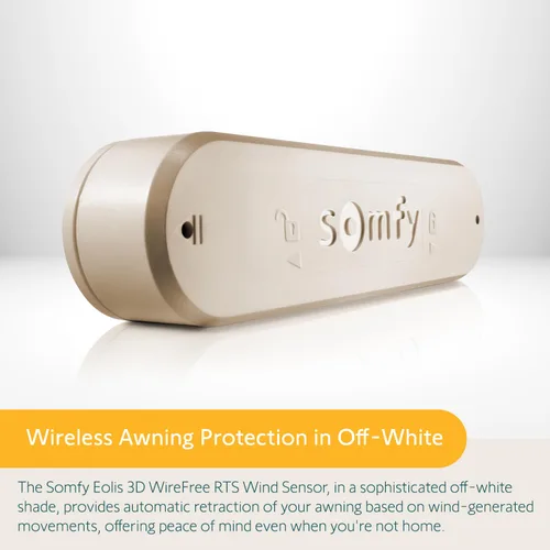 Miniatura 2 de Somfy Eolis - Sensor de viento RTS sin cables 3D, protección contra el viento inalámbrica para toldos RTS, funciona con toldos Sun Setter, detección
