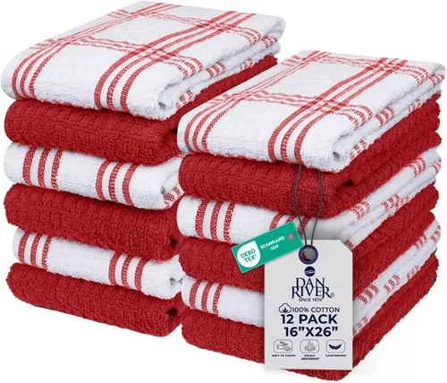 Miniatura 109 de DAN RIVER Paquete de 6 toallas de mano de alta calidad (16 x 28 pulgadas), 100% algodón, ultra suaves, ligeras, altamente absorbentes, para baño