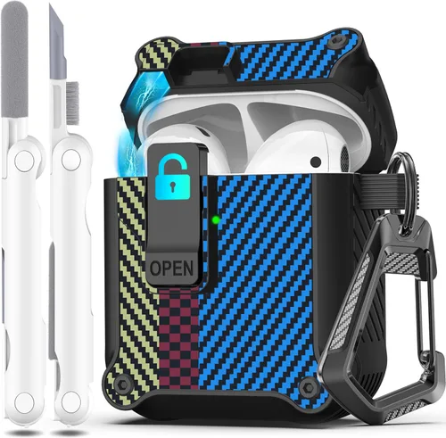 Miniatura 14 de R-fun - Funda para audífonos compatible con AirPods de 4.ª generación 2024, cubierta protectora de expulsión automática a prueba de caídas, puerto