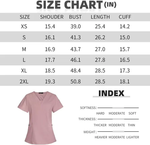 Miniatura 7 de niaahinn Camiseta quirúrgica clásica con cuello en V para mujeres y hombres, para uso médico debajo de la exfoliación, para hombres y mujeres