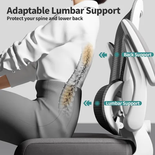 Miniatura 7 de TRALT Silla de oficina – Silla de escritorio ergonómica con soporte lumbar ajustable, silla de computadora de malla, sillas ejecutivas para oficina