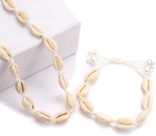 Miniatura 6 de CENAPOG Gargantilla de concha de Cowrie para mujer, collar de concha de Puka, collar de conchas marinas, joyería hawaiana de playa, Concha, concha
