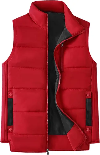 Miniatura 13 de XinYangNi Chaleco de invierno con forro polar para hombre, chaqueta de burbujas cálida e informal