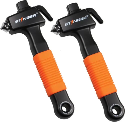 Miniatura 6 de Stinger Super Duty Herramienta de escape de emergencia para automóvil, martillo de seguridad de vehículo de acero al carbono endurecido, 1 pieza