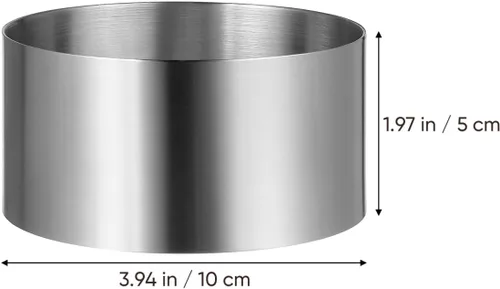 Miniatura 3 de Yardwe Juego de moldes para pasteles de 4 pulgadas, acero inoxidable, 1.96 pulgadas de altura, herramientas para hornear para galletas, mousse