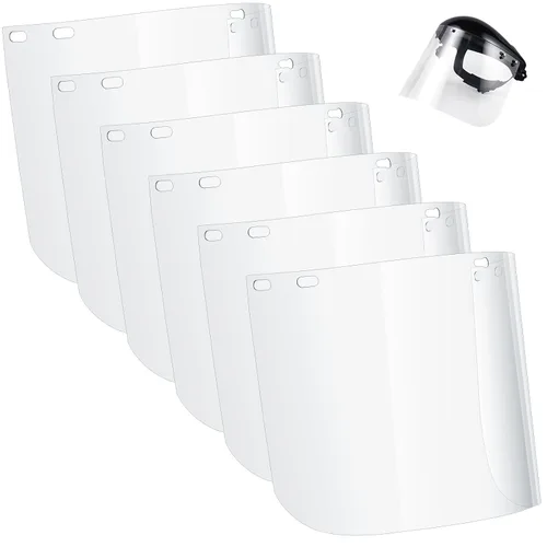 Miniatura 9 de Kingdder 12 protectores faciales transparentes de repuesto para moler y cortar, 15 x 8 x 0.04 pulgadas de seguridad para protección facial