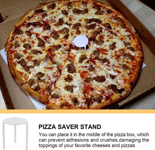 Miniatura 5 de Angel's Peel Lounge Caja de pizza/soporte para guardar pizza (paquete de 50) - Trípode de plástico blanco para contenedor de restaurante, cajas