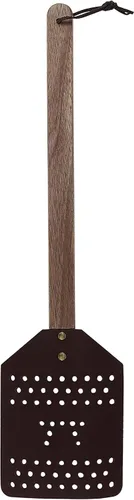 Miniatura 9 de Outset 76616 Matamoscas de madera de acacia y cuero estilo amish, 17.5 pulgadas, marrón