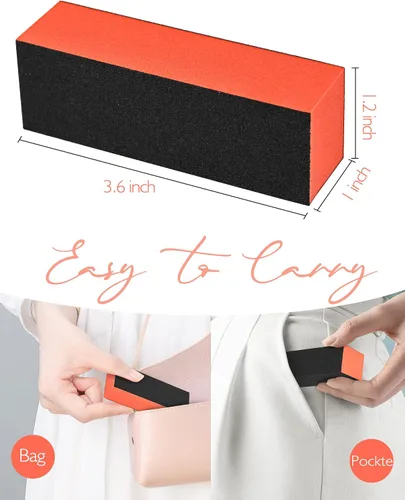 Miniatura 7 de Maryton - Bloque de lima para uñas, limas de acabado de grano medio/fino 100/180 para uñas acrílicas y uñas de gel, kits de lima para pedicura