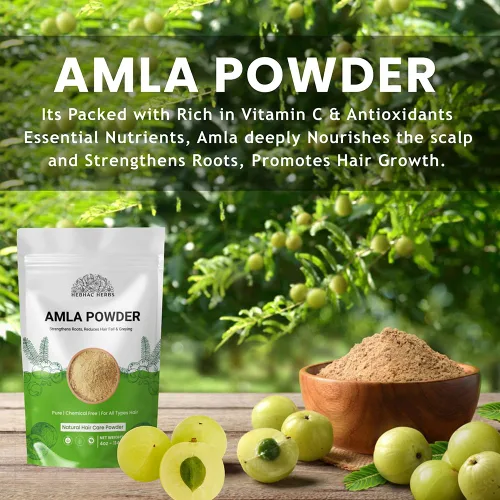 Miniatura 2 de Hebhac Herbals - Polvo Amla para el cuidado del cabello y la piel, 4.02 oz Polvo de grosella espinosa india para mascarilla capilar, limpieza