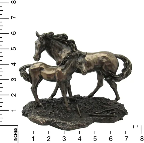 Miniatura 8 de Escultura de bronce, yegua y potro