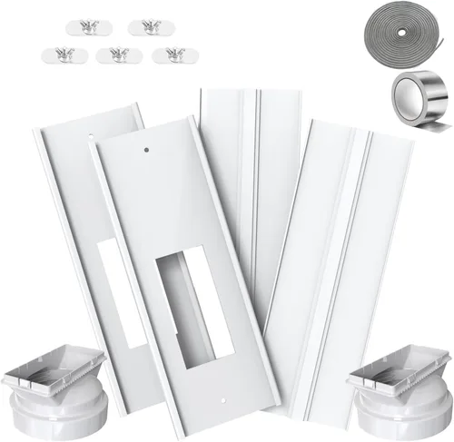 Miniatura 10 de Kit portátil de ventilación de ventana de CA para ventanas correderas de doble colgado/pequeñas de 26 a 47 pulgadas, ajustable con acoplador