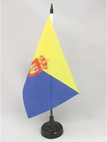 Miniatura 87 de Bandera de mesa de Andalucía 4'' x 6'' - Bandera de escritorio de la región española de Andalucía 5.9 x 3.9 in - Barra y base de plástico negro - AZ