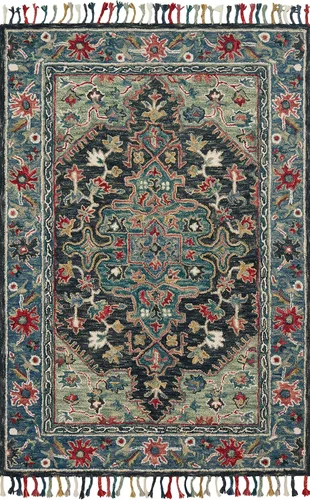 Miniatura 3 de Loloi Zharah Collection ZR-03 Rose/Denim, alfombra de pasillo de transición, 2'-6" x 7'-6" Rosa; azul oscuro