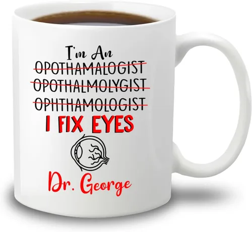 Miniatura 19 de Taza de café personalizada para oftalmólogo con texto en inglés "Thank You For Being An Awesome Oftalmologist", taza de café personalizada