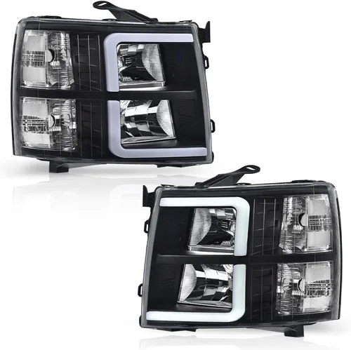 Miniatura 21 de PIT66 Conjunto de faros laterales izquierdos, compatible con Chevy Silverado 1500 2007-2013, Silverado 2500 3500 2007-2014 y HD Lente transparente