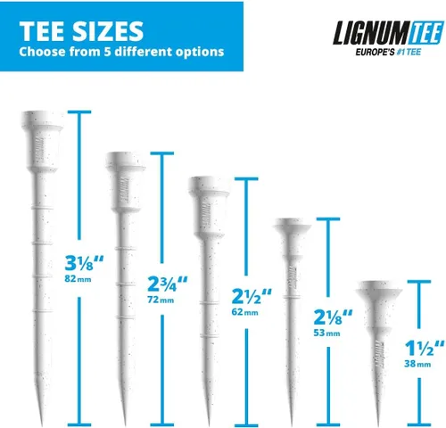 Miniatura 9 de LIGNUM Tee - Camisetas de golf clásicas - Camisetas de golf deportivas - Cabeza antigiro, micro madera de base biológica, 50 veces duradera