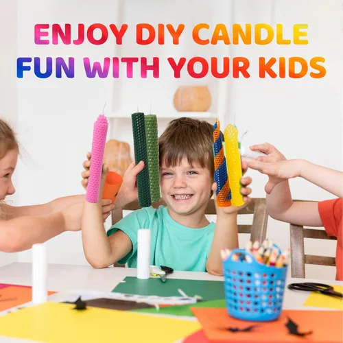 Miniatura 5 de Nafziger Paquete de 24 Hojas de Cera de Abeja de 8 x 8 Pulgadas para Kit Iniciador de Fabricación de Velas, Regalo de Manualidades DIY para Niños