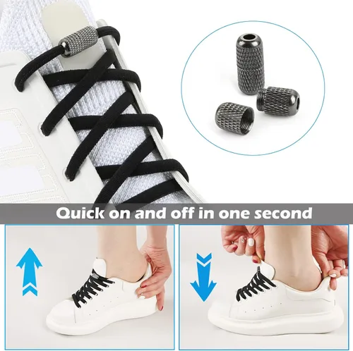 Miniatura 5 de ZHENTOR Cordones elásticos para zapatos, cordones elásticos sin atar, talla única para todos los zapatos de adultos y niños