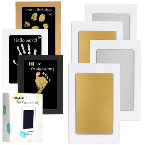 Miniatura 9 de Kit de manos y huellas de bebé sin tinta, kit de almohadilla de tinta de tacto limpio, sello de pie de mano para bebé, paquete de 4 almohadillas