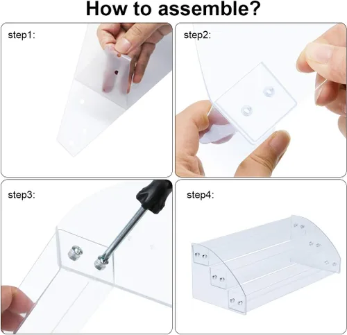 Miniatura 5 de KINGROW Estante organizador de esmalte de uñas, estante de exhibición de acrílico de 3 capas, estante para anteojos, aceites esenciales