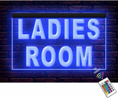120056 Señal de neón con luz LED para inodoro y baño (12 x 8 pulgadas, 16 colores por control remoto)