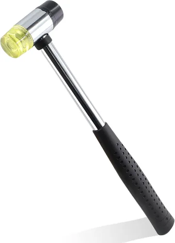 Miniatura 8 de Martillo de mazo de goma suave de doble cabeza de 0.984 in, martillo de goma de nailon, mazo de metal con cabezal de conversión de 2 piezas