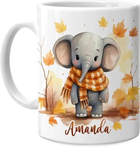 Miniatura 31 de Hyturtle Taza de café personalizada de lobo de otoño, regalos de cumpleaños para los amantes del lobo, regalos de decoración de otoño para casa