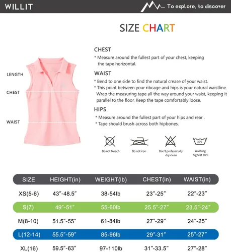 Miniatura 6 de Willit Polo sin mangas para niñas, polo de golf y tenis, de secado rápido