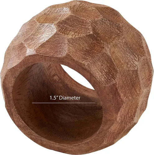 Miniatura 4 de Saro Lifestyle Servilleteros de madera gruesa (juego de 4), café