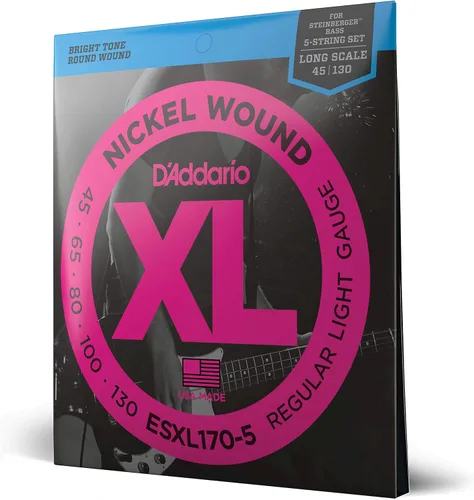Miniatura 23 de D'Addario XL Nickel EXL170S - Cuerdas para bajo de 4 cuerdas con entonación perfecta, sensación uniforme, durabilidad potente, calibre 45-100