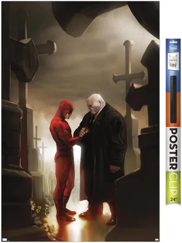 Miniatura 17 de Trends International Marvel Comics - Póster de pared de Kingpin - Daredevil in Cemetery, 14.72 x 22.37 pulgadas, versión enmarcada de madera
