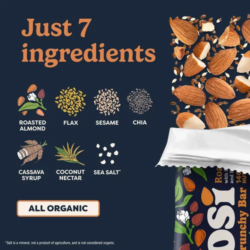 Miniatura 5 de Tosi Organic SuperBites Snacks veganos, 2.4 onzas (paquete de 12), sin gluten, Omega 3s, barras de proteína vegetal con lino y semillas de chía