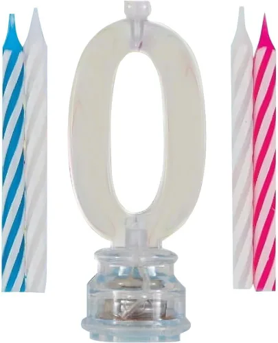 Miniatura 16 de Juego de velas y número iluminado multicolor para torta de cumpleaños, 5 unidades, 3, Multicolor