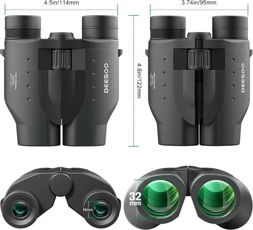 Miniatura 8 de Binoculares compactos de 25 x 32 pulgadas para adultos y niños, binoculares de alta potencia, para observación de aves, ligeros, tamaño pequeño