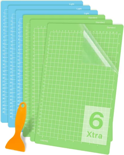 Gwybkq Alfombrilla de corte, compatible con Cricut Joy Xtra de 12 x 8.5 pulgadas, paquete de 6 adhesivos variados (agarre estándar y ligero), 3
