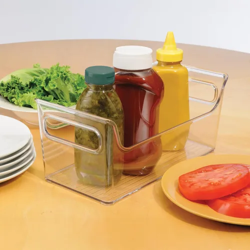 Miniatura 8 de iDesign - Organizador de condimentos de plástico con asas para nevera, transparente, fabricado en Estados Unidos