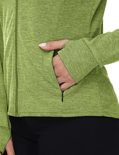 Miniatura 20 de TBMPOY Chaquetas con capucha y protección solar UPF 50+ para mujer, ligeras, de manga larga, para senderismo, exteriores, con cremallera completa