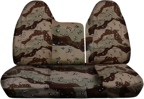 Miniatura 13 de Totally Covers Compatible con Ford F-150 F-250 1997-1998 Camo Fundas de asiento de camión (banco dividido delantero 40/60) sin reposabrazos/consola